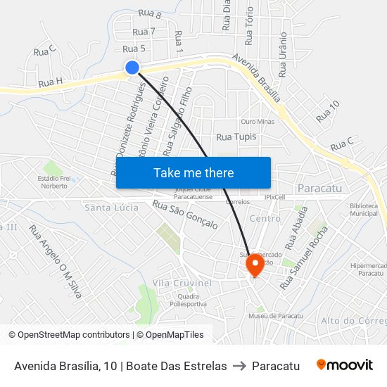 Avenida Brasília, 10 | Boate Das Estrelas to Paracatu map