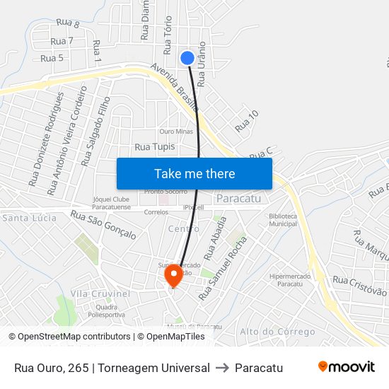 Rua Ouro, 265 | Torneagem Universal to Paracatu map