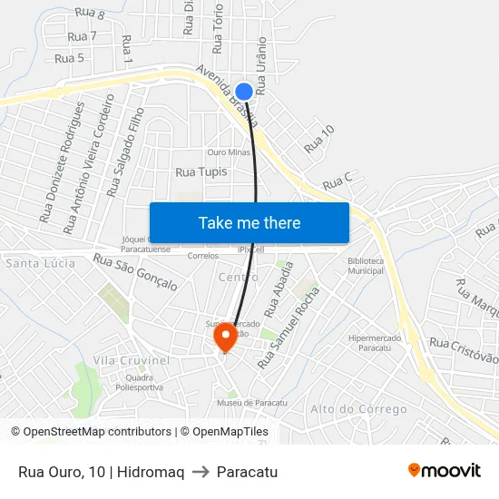 Rua Ouro, 10 | Hidromaq to Paracatu map