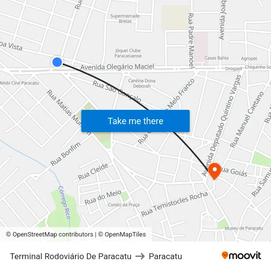 Terminal Rodoviário De Paracatu to Paracatu map