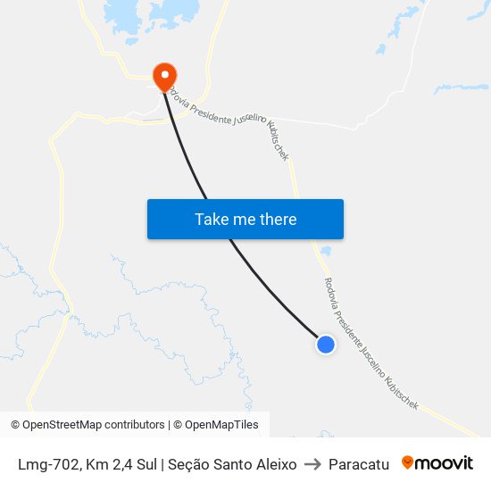 Lmg-702, Km 2,4 Sul | Seção Santo Aleixo to Paracatu map