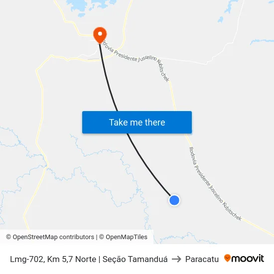 Lmg-702, Km 5,7 Norte | Seção Tamanduá to Paracatu map