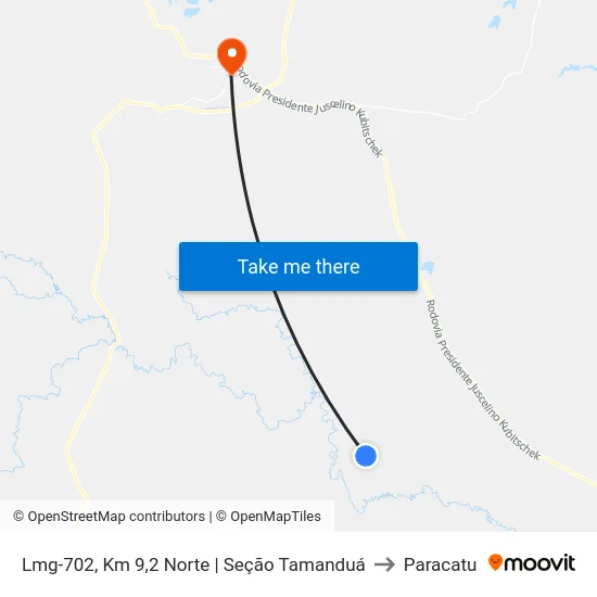 Lmg-702, Km 9,2 Norte | Seção Tamanduá to Paracatu map