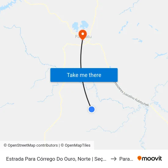 Estrada Para Córrego Do Ouro, Norte | Seção Morro Agudo to Paracatu map