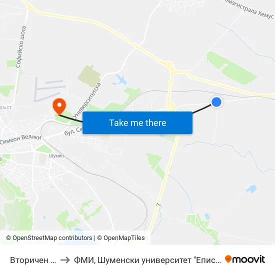 Вторичен Алуминий to ФМИ, Шуменски университет "Епископ Константин Преславски" map
