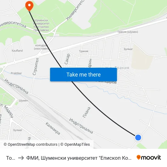 Тотал to ФМИ, Шуменски университет "Епископ Константин Преславски" map