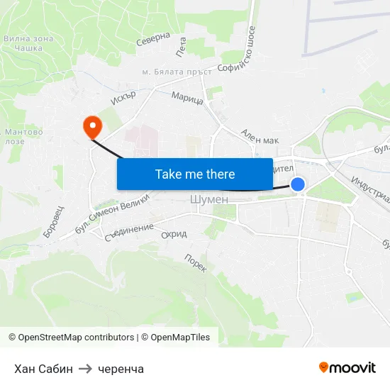 Хан Сабин to черенча map