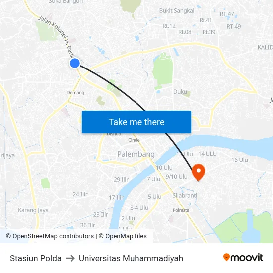 Stasiun Polda to Universitas Muhammadiyah map