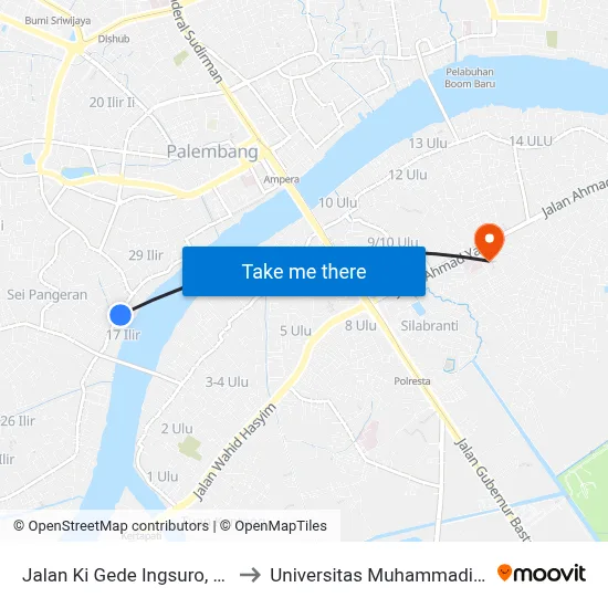 Jalan Ki Gede Ingsuro, 185 to Universitas Muhammadiyah map