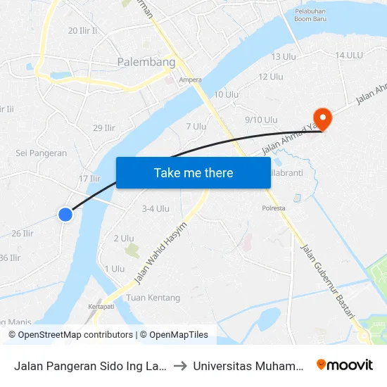 Jalan Pangeran Sido Ing Lautan, 899 to Universitas Muhammadiyah map