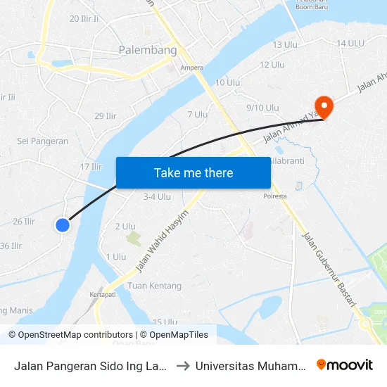 Jalan Pangeran Sido Ing Lautan, 1229 to Universitas Muhammadiyah map