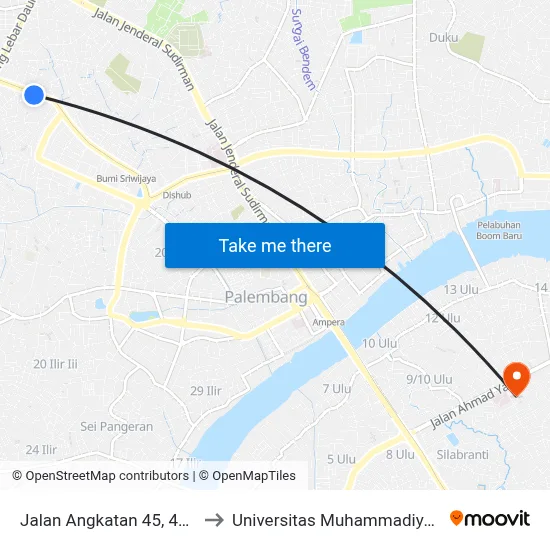 Jalan Angkatan 45, 44b to Universitas Muhammadiyah map
