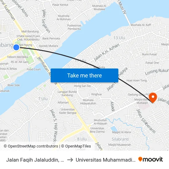 Jalan Faqih Jalaluddin, 107 to Universitas Muhammadiyah map