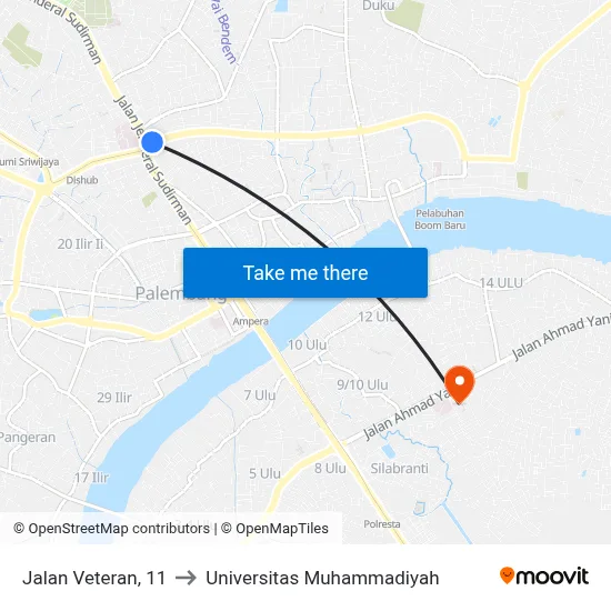 Jalan Veteran, 11 to Universitas Muhammadiyah map