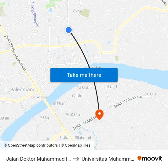 Jalan Doktor Muhammad Isa, 168 to Universitas Muhammadiyah map