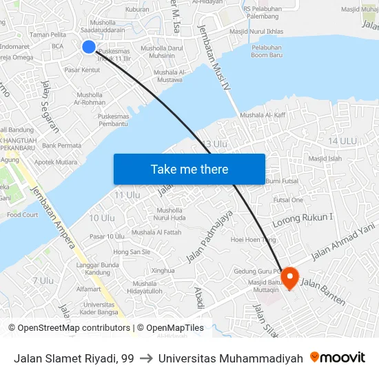 Jalan Slamet Riyadi, 99 to Universitas Muhammadiyah map