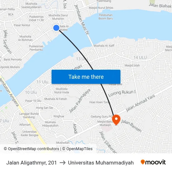Jalan Aligathmyr, 201 to Universitas Muhammadiyah map