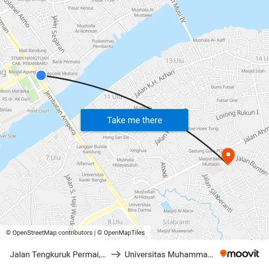 Jalan Tengkuruk Permai, 11 A to Universitas Muhammadiyah map