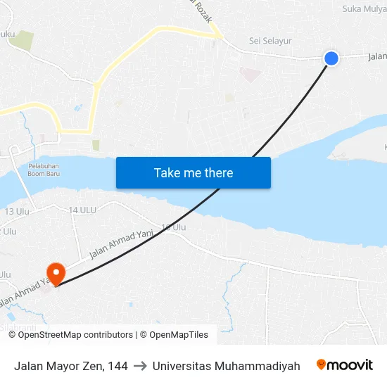Jalan Mayor Zen, 144 to Universitas Muhammadiyah map