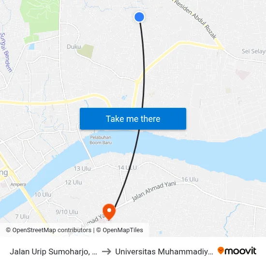 Jalan Urip Sumoharjo, 10 to Universitas Muhammadiyah map