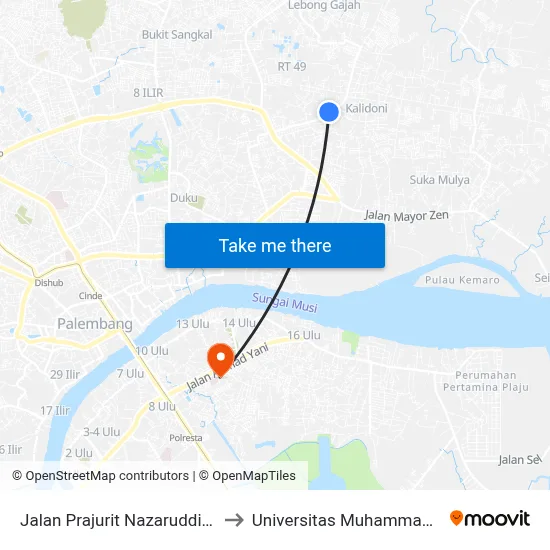 Jalan Prajurit Nazaruddin, 33 to Universitas Muhammadiyah map