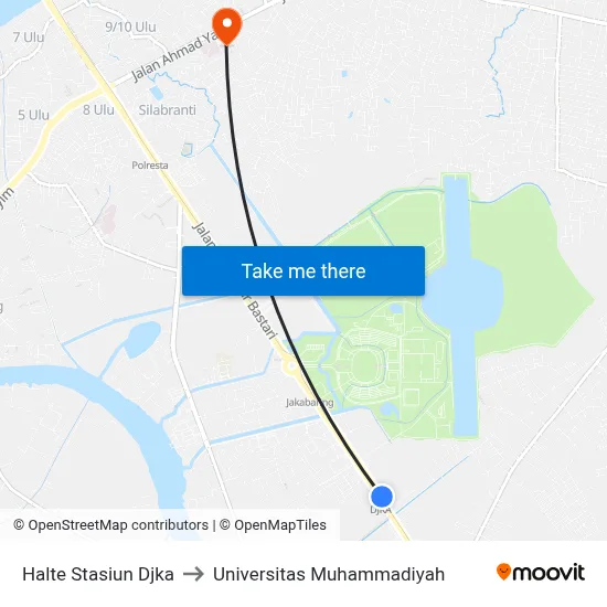 Halte Stasiun Djka to Universitas Muhammadiyah map