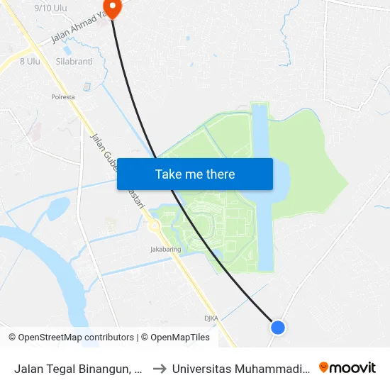 Jalan Tegal Binangun, 956 to Universitas Muhammadiyah map