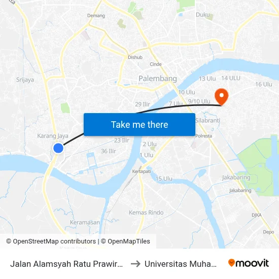 Jalan Alamsyah Ratu Prawiranegara, 345 to Universitas Muhammadiyah map