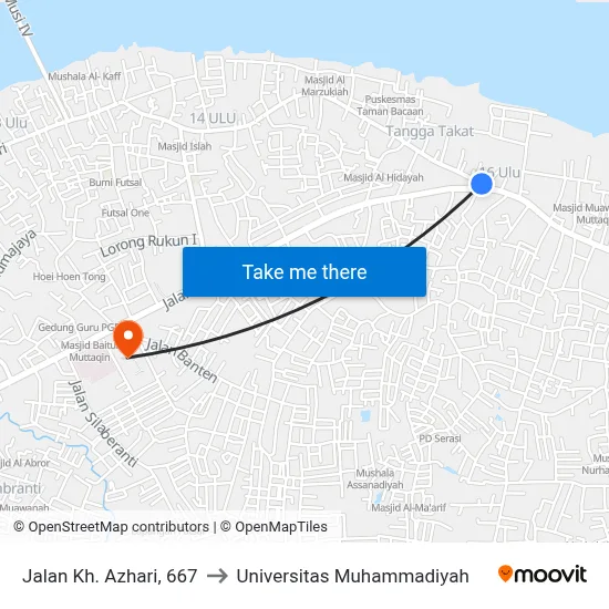 Jalan Kh. Azhari, 667 to Universitas Muhammadiyah map