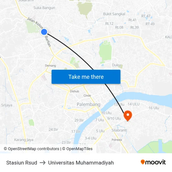Stasiun Rsud to Universitas Muhammadiyah map