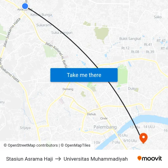 Stasiun Asrama Haji to Universitas Muhammadiyah map