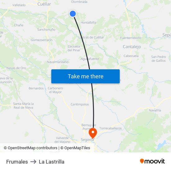 Frumales to La Lastrilla map