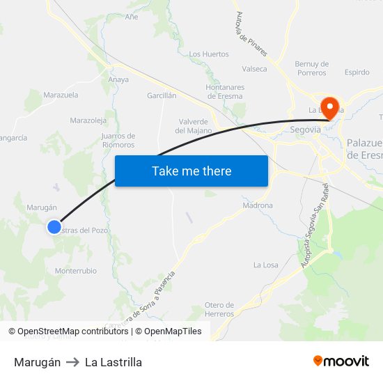 Marugán to La Lastrilla map