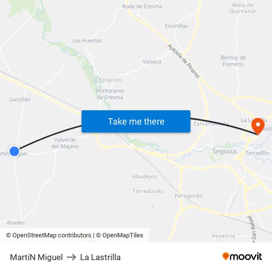 Martí­N Miguel to La Lastrilla map