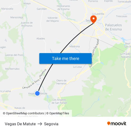 Vegas De Matute to Segovia map