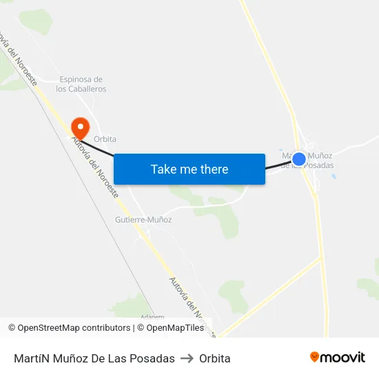 Martí­N Muñoz De Las Posadas to Orbita map