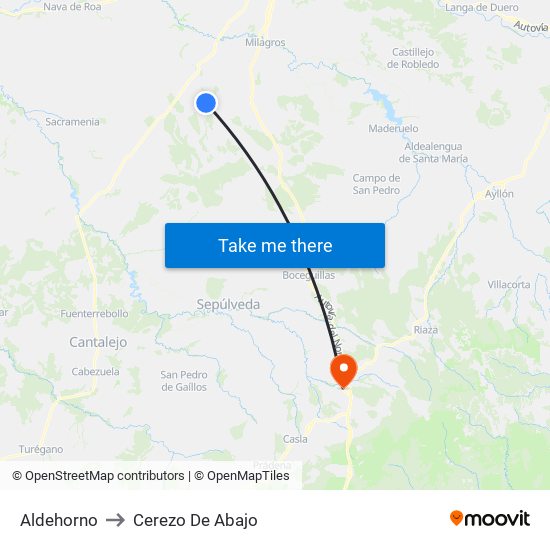Aldehorno to Cerezo De Abajo map
