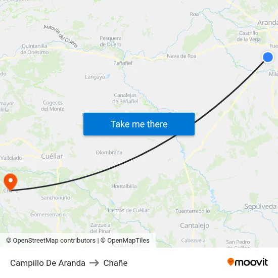 Campillo De Aranda to Chañe map