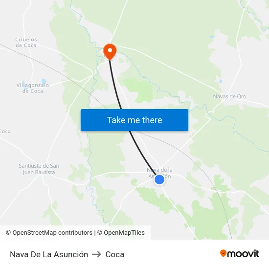 Nava De La Asunción to Coca map