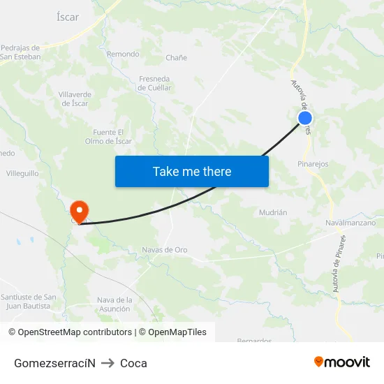 Gomezserrací­N to Coca map