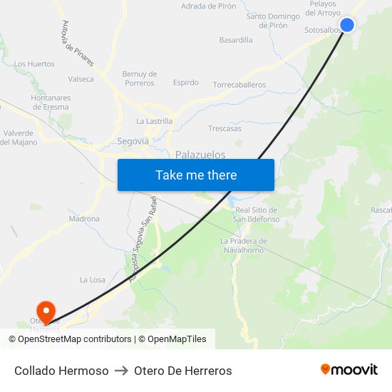 Collado Hermoso to Otero De Herreros map