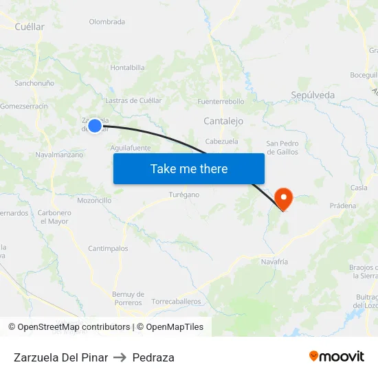 Zarzuela Del Pinar to Pedraza map