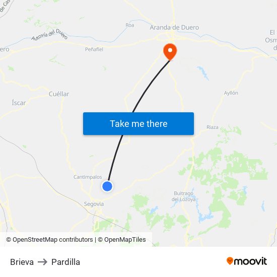 Brieva to Pardilla map