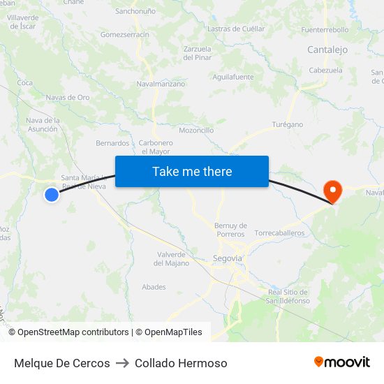 Melque De Cercos to Collado Hermoso map