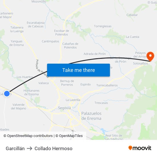 Garcillán to Collado Hermoso map