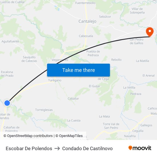 Escobar De Polendos to Condado De Castilnovo map