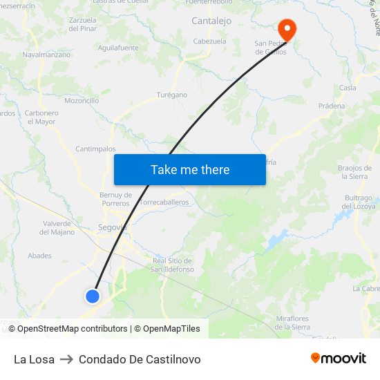 La Losa to Condado De Castilnovo map