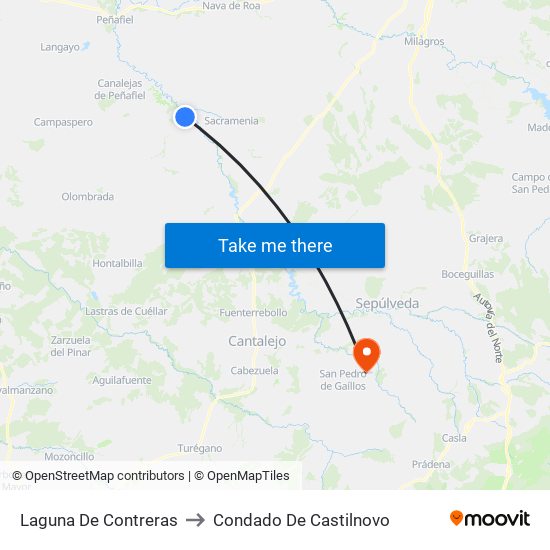 Laguna De Contreras to Condado De Castilnovo map