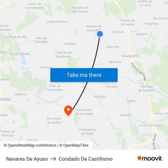 Navares De Ayuso to Condado De Castilnovo map