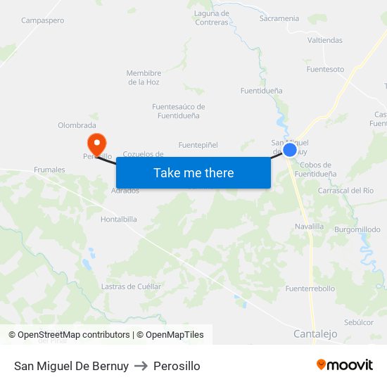 San Miguel De Bernuy to Perosillo map